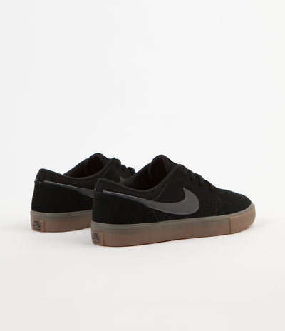 Nike SB Solarsoft Portmore II Shoes - Black / Dark Grey - Gum Light Brown