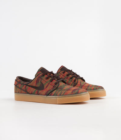 Nike SB Stefan Janoski Canvas Premium Shoes - Multi Colour / Velvet Brown - Gum Yellow