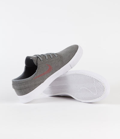 Nike SB Stefan Janoski Flyleather RM Shoes - Tumbled Grey / University Red - Tumbled Grey