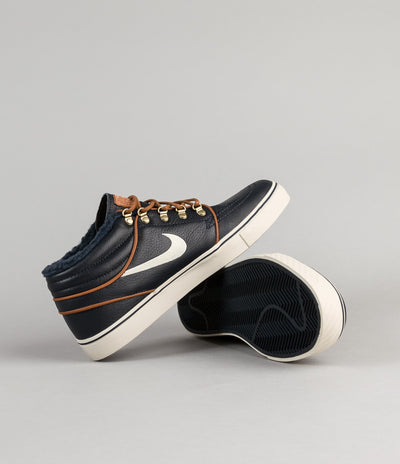 Nike SB Stefan Janoski Mid Premium Shoes - Dark Obsidian / Birch - Light British Tan