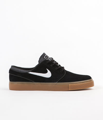 Nike SB Stefan Janoski Shoes - Black / White - Gum Light Brown