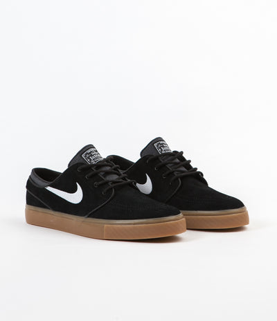 Nike SB Stefan Janoski Shoes - Black / White - Gum Light Brown