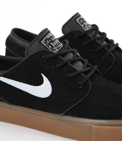 Nike SB Stefan Janoski Shoes - Black / White - Gum Light Brown