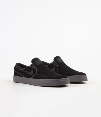 Nike SB Stefan Janoski Slip On Shoes - Black / Black - Thunder Grey