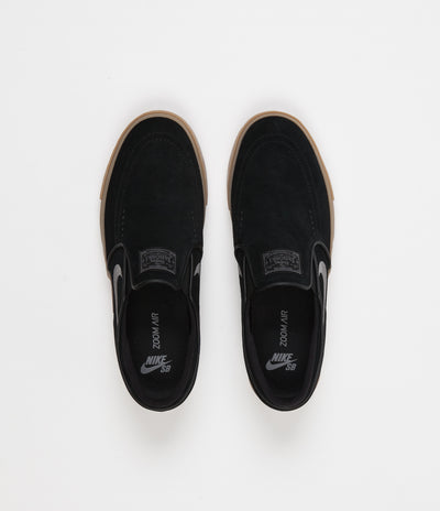 Nike SB Stefan Janoski Slip On Shoes - Black / Gunsmoke - Gum Light Brown