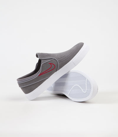 Nike SB Stefan Janoski Slip On Shoes - Gunsmoke / Gunsmoke - Red Crush