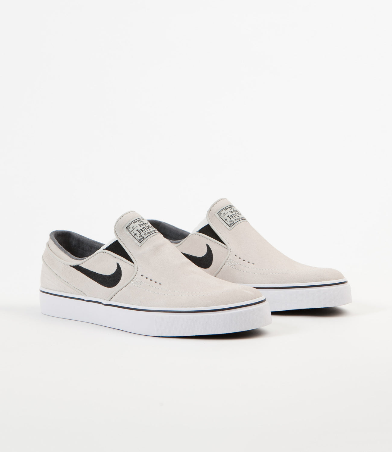 Nike SB Stefan Janoski Slip On Shoes - Light Bone / Black - White - Bl ...