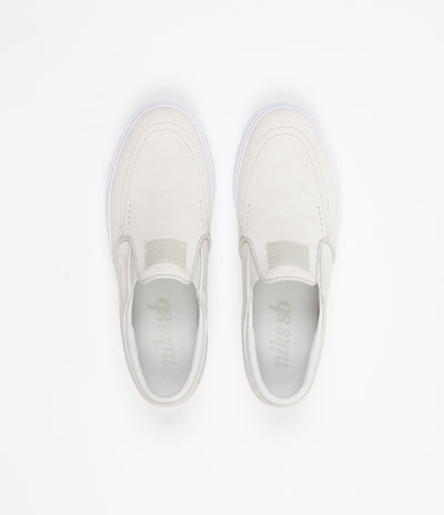 Nike SB Stefan Janoski Slip On Shoes - White / Light Bone - White