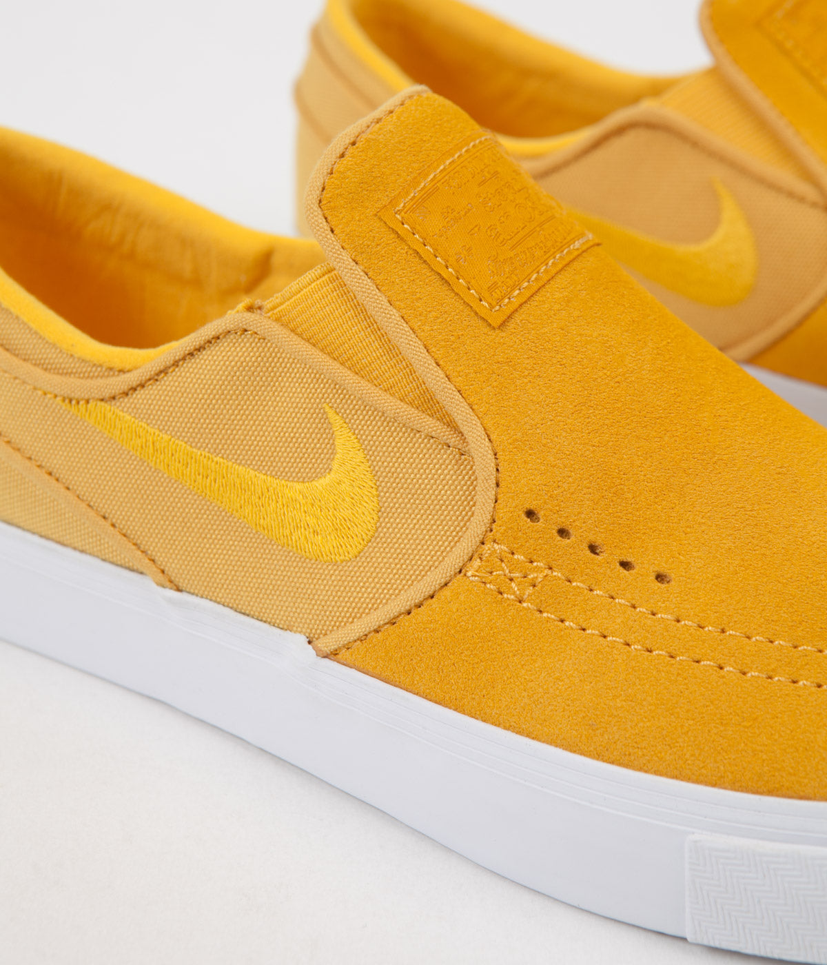 Nike sb janoski yellow  and  white canvas slip-on skate shoes Clearance