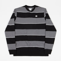 Nike SB Striped Henley Long Sleeve T-Shirt - Black / Smoke Grey / White thumbnail