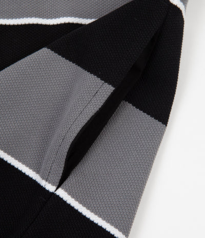 Nike SB Striped Henley Long Sleeve T-Shirt - Black / Smoke Grey / White