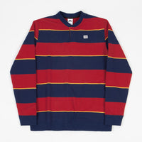 Nike SB Striped Henley Long Sleeve T-Shirt - Midnight Navy / Gym Red / Pollen thumbnail