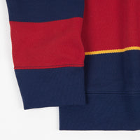 Nike SB Striped Henley Long Sleeve T-Shirt - Midnight Navy / Gym Red / Pollen thumbnail