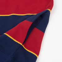 Nike SB Striped Henley Long Sleeve T-Shirt - Midnight Navy / Gym Red / Pollen thumbnail