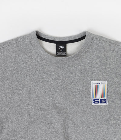 Nike SB Stripes Crewneck Sweatshirt - Dark Grey Heather / White