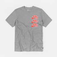 Nike SB Triple Stack T-Shirt - Dark Grey Heather / Bright Crimson thumbnail