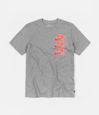 Nike SB Triple Stack T-Shirt - Dark Grey Heather / Bright Crimson