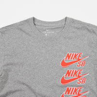 Nike SB Triple Stack T-Shirt - Dark Grey Heather / Bright Crimson thumbnail