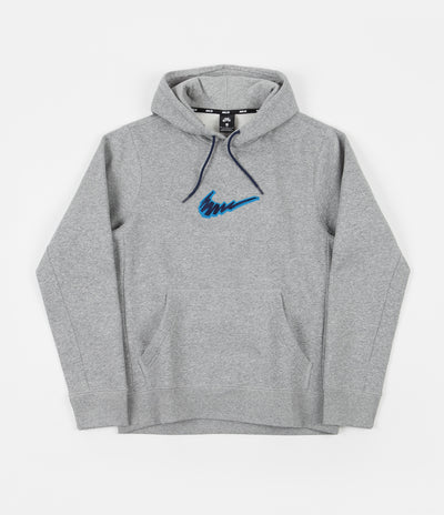 Nike SB Truck Fleece Hoodie - Dark Grey Heather / Laser Blue