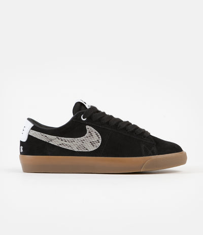 Nike SB x Wacko Maria Blazer Low GT QS Shoes - Black / Light Bone - White - Gum Medium Brown