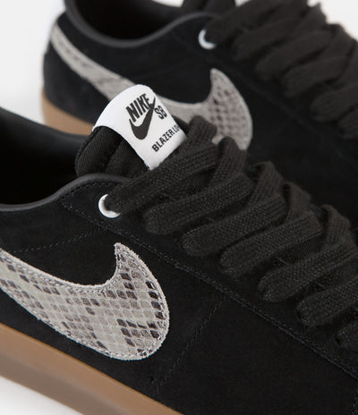 Nike SB x Wacko Maria Blazer Low GT QS Shoes - Black / Light Bone - White - Gum Medium Brown