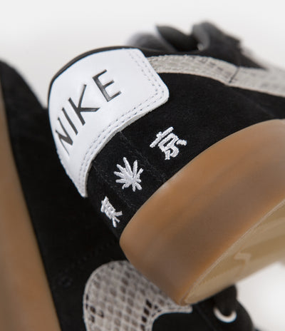 Nike SB x Wacko Maria Blazer Low GT QS Shoes - Black / Light Bone - White - Gum Medium Brown