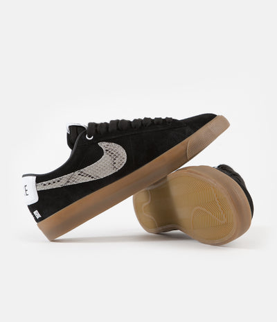 Nike SB x Wacko Maria Blazer Low GT QS Shoes - Black / Light Bone - White - Gum Medium Brown