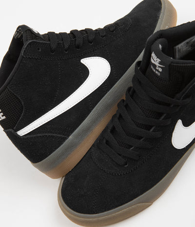 Nike SB Womens Bruin High Shoes - Black / White - Gum Light Brown