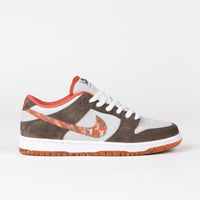 Nike SB x Crushed DC Dunk Low Pro Shoes in Olive Grey and Manta Orange and Rattan thumbnail