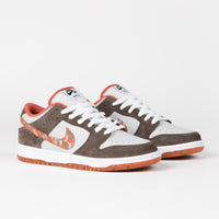 Nike SB x Crushed DC Dunk Low Pro Shoes in Olive Grey and Manta Orange and Rattan thumbnail