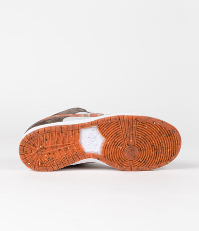Nike SB x Crushed DC Dunk Low Pro Shoes in Olive Grey and Manta Orange and Rattan