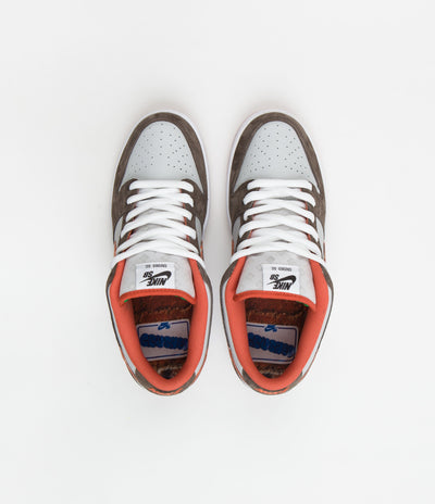 Nike SB x Crushed DC Dunk Low Pro Shoes in Olive Grey and Manta Orange and Rattan