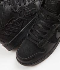 Nike SB x FAUST Dunk High Pro Shoes - Black / Black - Metallic Gold