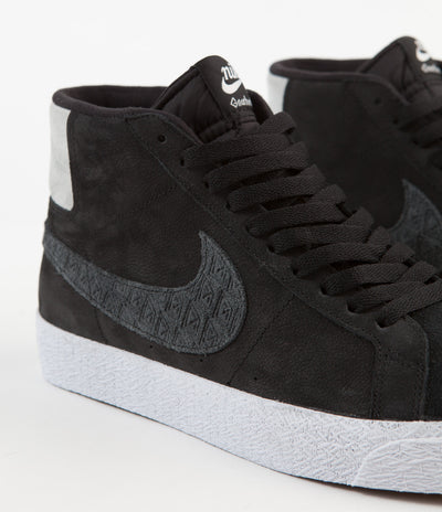 Nike SB x Gnarhunters Blazer Mid Shoes - Black / Black - White