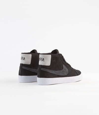 Nike SB x Gnarhunters Blazer Mid Shoes - Black / Black - White
