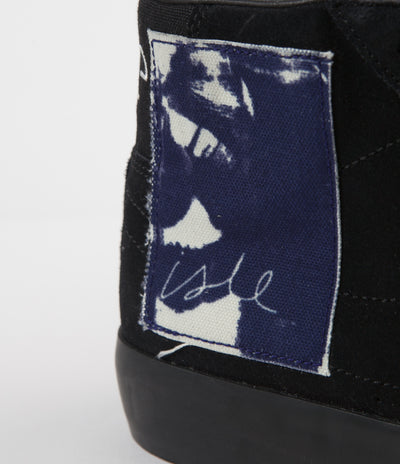 Nike SB x Isle Blazer Mid Shoes - Black / Black - Sail - Blue Void