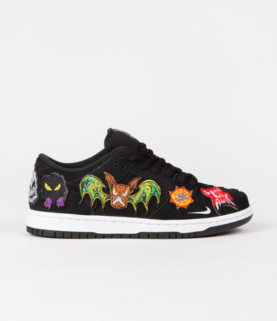 Nike SB x Neckface Dunk Low Pro Shoes in Black and White and Multicolour