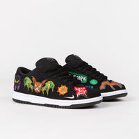Nike SB x Neckface Dunk Low Pro Shoes in Black and White and Multicolour thumbnail