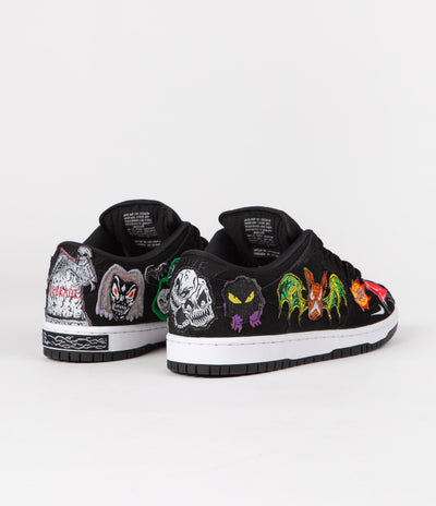 Nike SB x Neckface Dunk Low Pro Shoes in Black and White and Multicolour