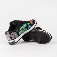 Nike SB x Neckface Dunk Low Pro Shoes in Black and White and Multicolour thumbnail