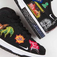 Nike SB x Neckface Dunk Low Pro Shoes in Black and White and Multicolour thumbnail