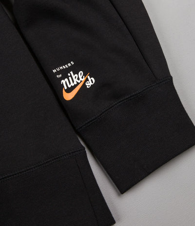 Nike SB x Numbers Icon Hooded Sweatshirt - Black / Vivid Orange