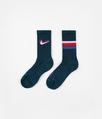 Nike SB x Parra Everyday Max Crew Socks - Midnight Turquoise / Pink Rise