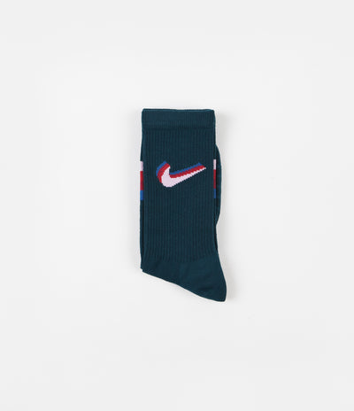 Nike SB x Parra Everyday Max Crew Socks - Midnight Turquoise / Pink Rise