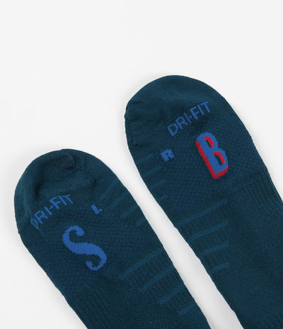 Nike SB x Parra Everyday Max Crew Socks - Midnight Turquoise / Pink Rise