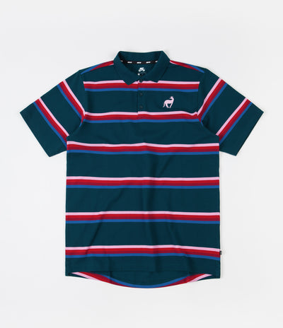 Nike SB x Parra Polo Shirt - Midnight Turquoise / Military Blue / Pink Rise