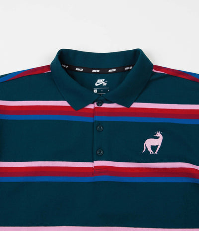 Nike SB x Parra Polo Shirt - Midnight Turquoise / Military Blue / Pink Rise