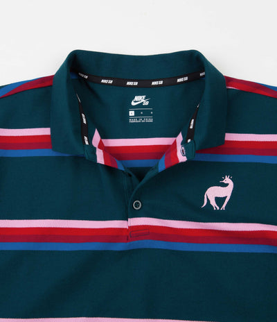 Nike SB x Parra Polo Shirt - Midnight Turquoise / Military Blue / Pink Rise