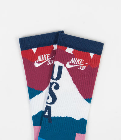 Nike SB x Parra 'USA Federation Kit' Socks - White / Brave Blue / White