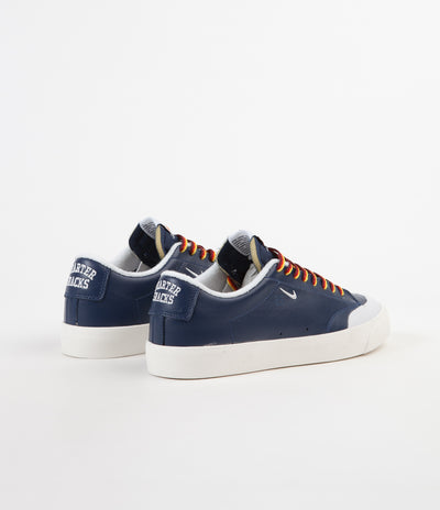 Nike SB x Quartersnacks Blazer Low XT Shoes - Navy / White - Sail